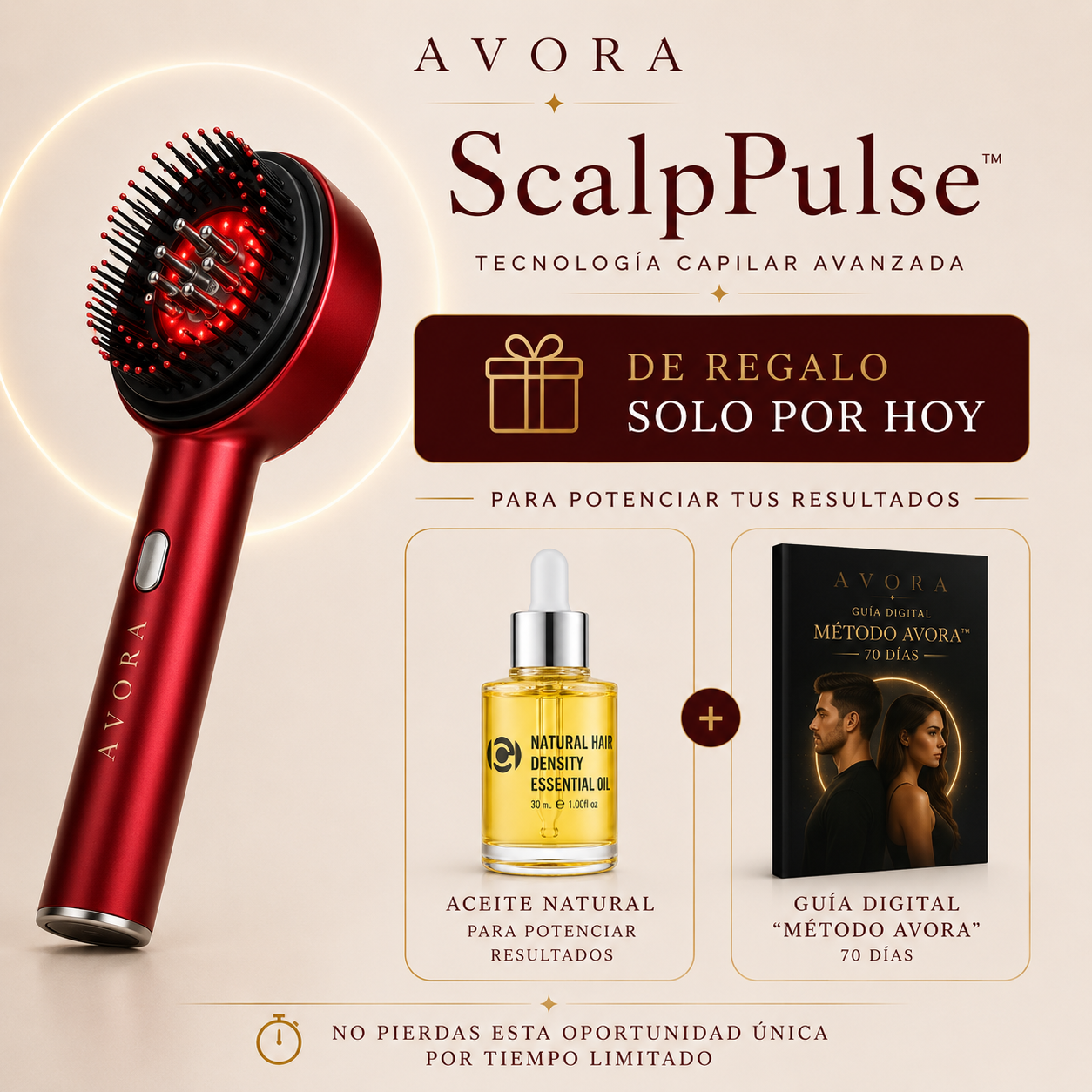 AVORA ScalpPulse™ | Tecnología Capilar Avanzada con Luz Infrarroja