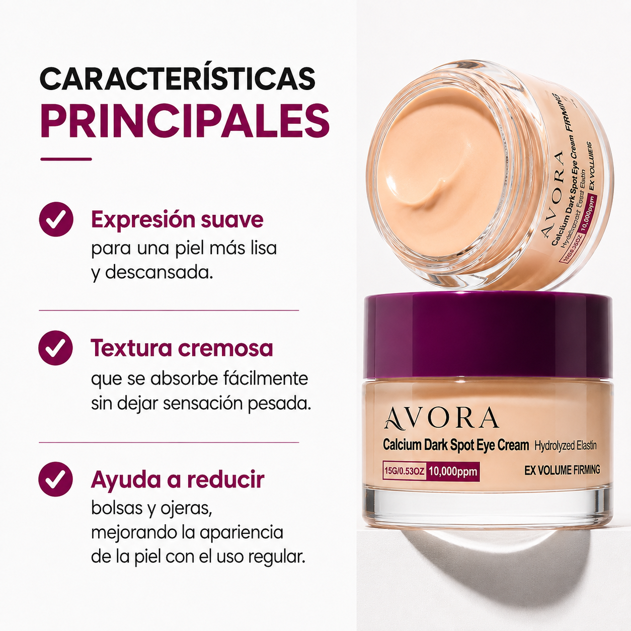 Crema Calcio Avora | Hidrata y Cubre las Ojeras