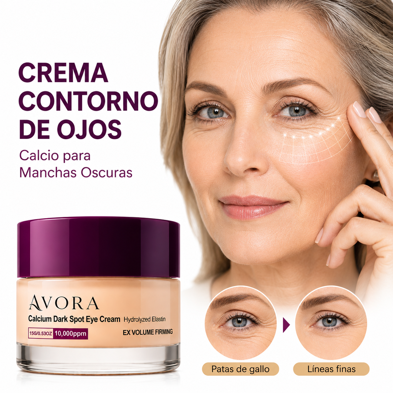 Crema Calcio Avora | Hidrata y Cubre las Ojeras