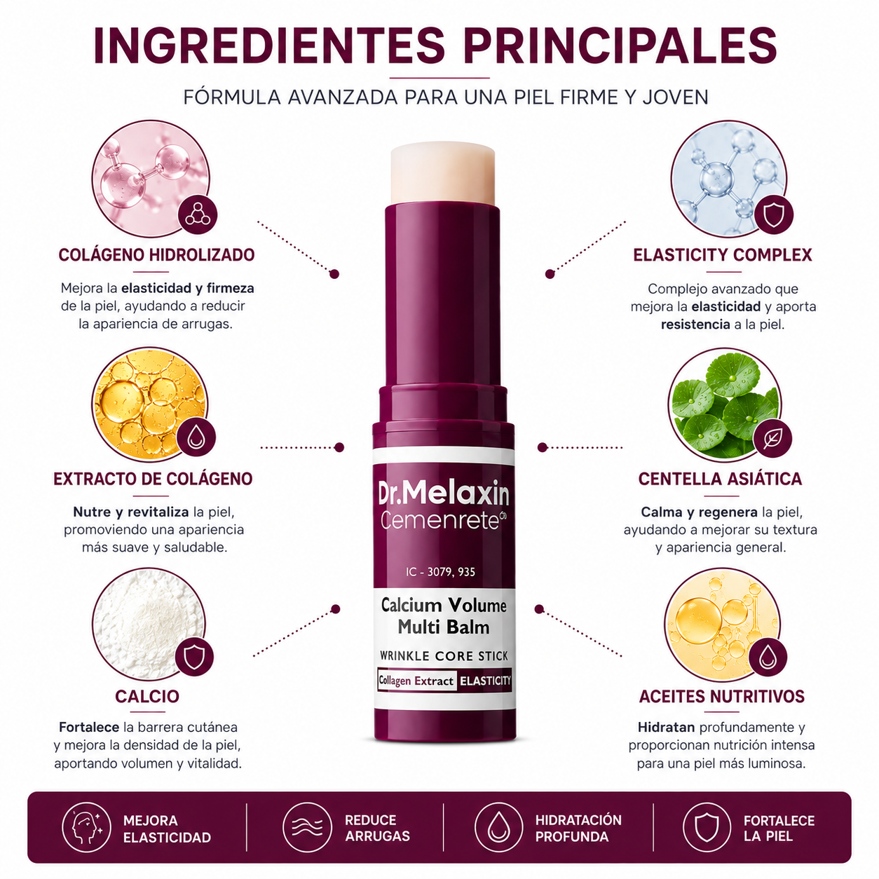 Dr. Melaxin™ Calcium Volume Multi Balm Stick Antiarrugas Reafirmante