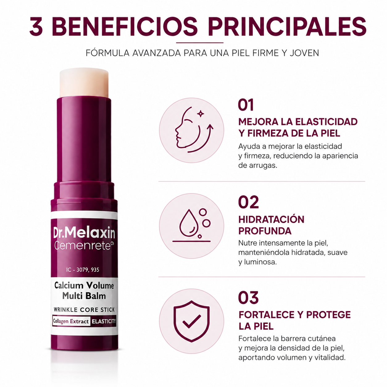 Dr. Melaxin™ Calcium Volume Multi Balm Stick Antiarrugas Reafirmante