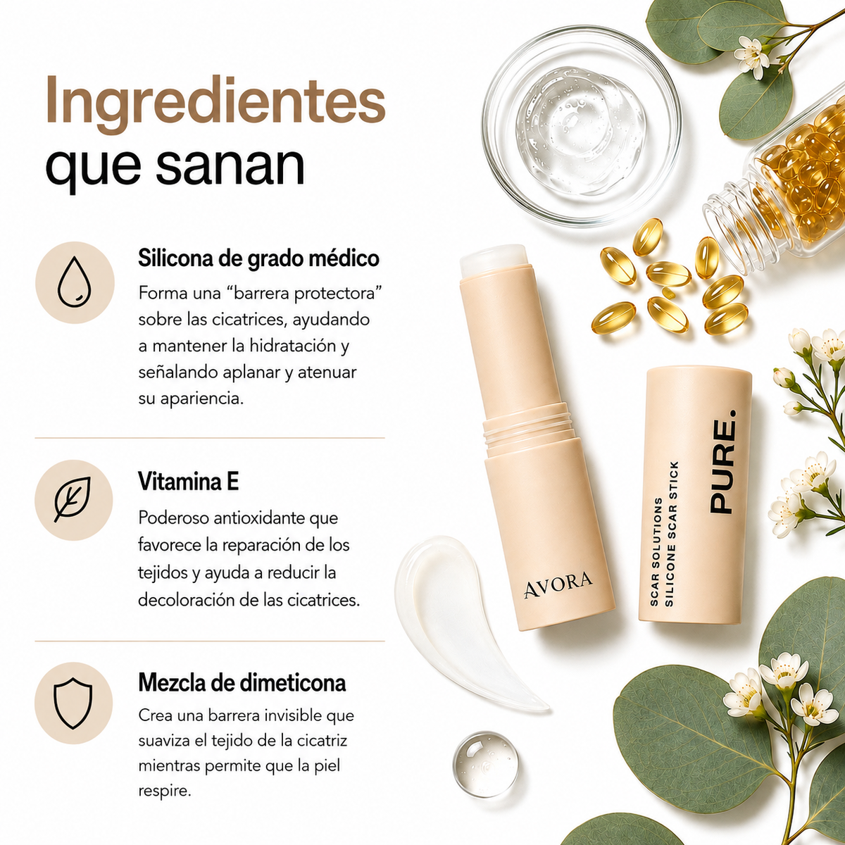 Avora Pure Stick | Elimina cicatrices y marcas de acné